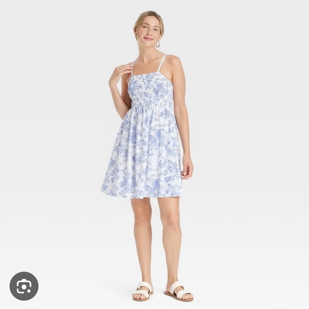 Universal Thread Blue and White Spaghetti Strap Sundress
